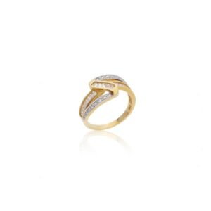 Anillo Courbe Circonitas Oro 18 Klt