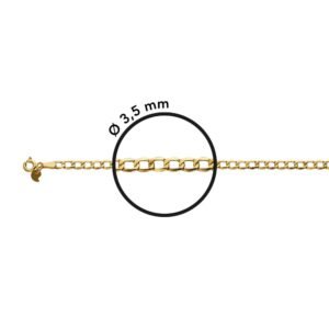 Cadena Barbada Plana Oro 9 Klt