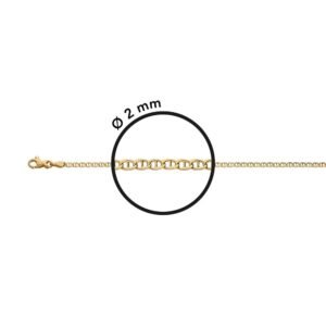 Cadena Marina Facetada Oro 18 Klt