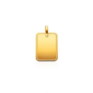 Colgante Placa Cuadrada Maciza Oro 18 Klt