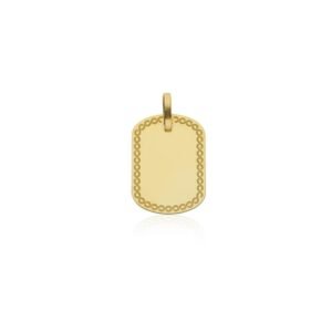 Colgante Placa Ovalada Oro 9 Klt