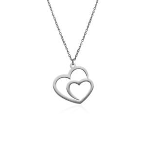 Collar Corazones Enlazados Acero 316 L