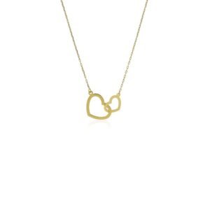 Collar Corazones Enlazados Oro 18 Klt