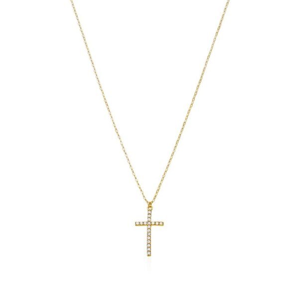 Collar Cruz Circonitas Oro 9 Klt