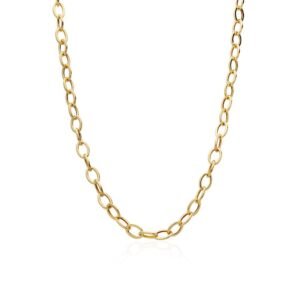 Collar Eslabón Oval Oro 18 Klt