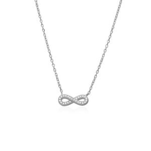 Collar Infinito Circonitas Plata Ley 925.