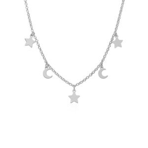 Collar Lunas y Estrellas Plata Ley 925.