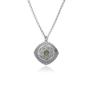 Collar Mandala Zirconit Plata Ley 925.