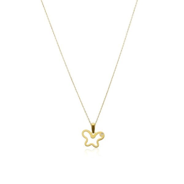 Collar Mariposa Circonita Oro 18 Klt