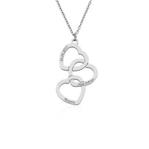 Collar Triple Corazones Acero 316 L