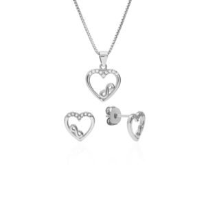 Conjunto Corazón Infinito Plata Ley 925