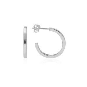 Pendientes Aro de Tubo Cuadrado Plata Ley 925