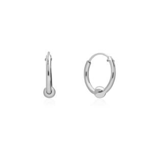 Pendientes Aro Liso Bola Plata Ley 925