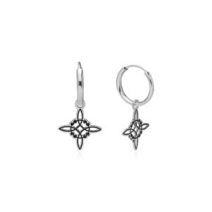 Pendientes Aro Nudo Bruja Plata Ley 925