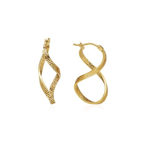 Pendientes Aro Salomónico Greca Oro 9 Klt