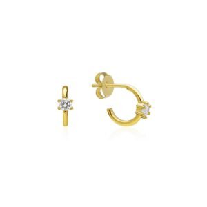 Pendientes Aro Zirconit Plata Ley 925