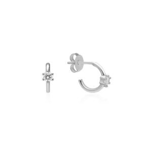Pendientes Aro Zirconit Plata Ley 925