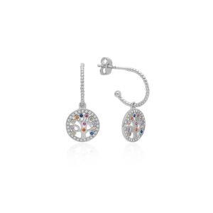Pendientes Aros Árbol de la Vida Plata Ley 925
