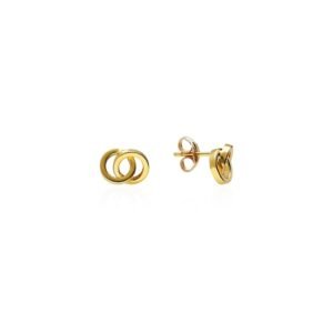 Pendientes Aros Enlazados Oro 9 Klt