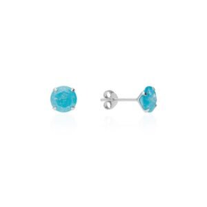 Pendientes Circonita Azúl Plata Ley 925