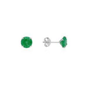 Pendientes Circonita Verde Plata Ley 925