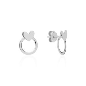 Pendientes Corazón 2 en 1 Plata Ley 925.