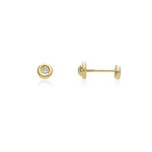 Pendientes Donuts con Circonita Oro 18 Klt