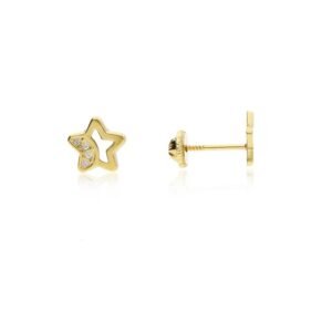 Pendientes Estrella Calada Oro 9 Klt