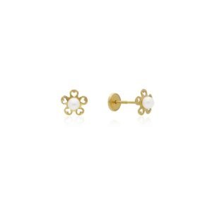 Pendientes Flor Perlas Cultivadas Oro 18 Klt