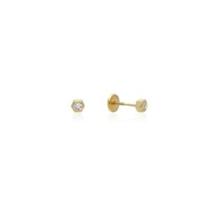 Pendientes Hexágono Oro 18 Klt