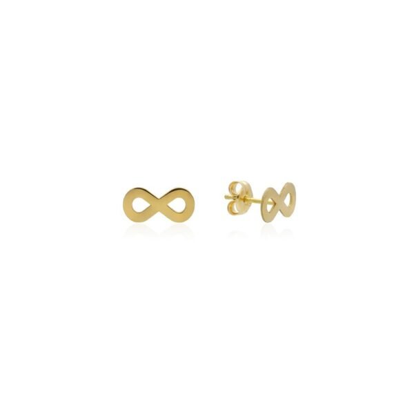 Pendientes Infinito Liso Oro 18 Klt