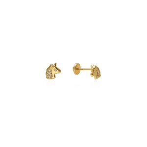Pendientes Unicornio Circonitas Oro 9 Klt