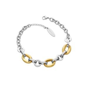 Pulsera Anillas Bicolor Acero 316 L