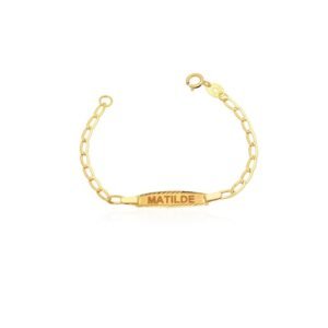 Pulsera Bebé con Placa Oro 9 Klt