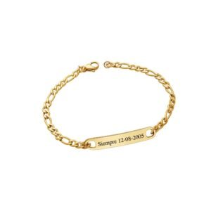 Pulsera Cadena 3x1 Placa Acero 316 L