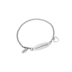 Pulsera con Chapa Oval Plata Ley 925