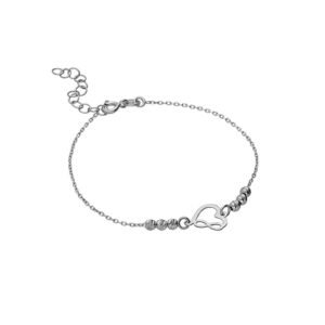 Pulsera Corazón Infinito Plata Ley 925