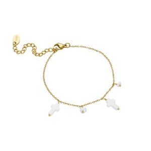 Pulsera Cruces de Nácar y Perlas Acero 316 L