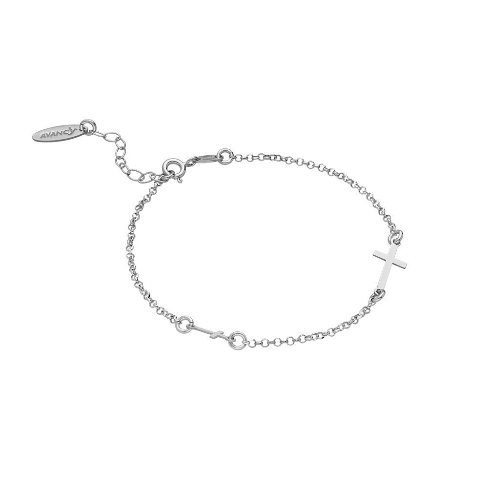 Pulsera Cruces Plata Ley 925