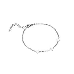 Pulsera de Cruz y Corazones Plata Ley 925