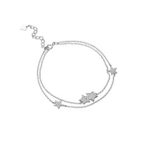 Pulsera Estrellas y Cadenas Plata Ley 925.