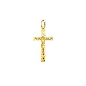 Cruz Tallada Cristo Oro 18 Klt