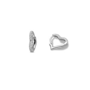 Pendientes Corazón Asimétrico Plata Ley 925