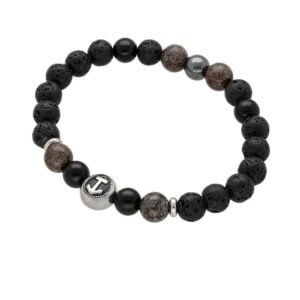 Pulsera Nautic, Lava Volcánica, Hematita y Ágata.