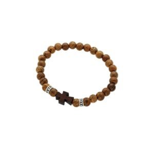 Pulsera Palo Santo Natural con Cruz