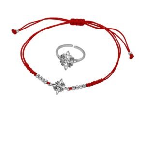 Conjunto Pulsera y Anillo Nudo Bruja Acero 316 L